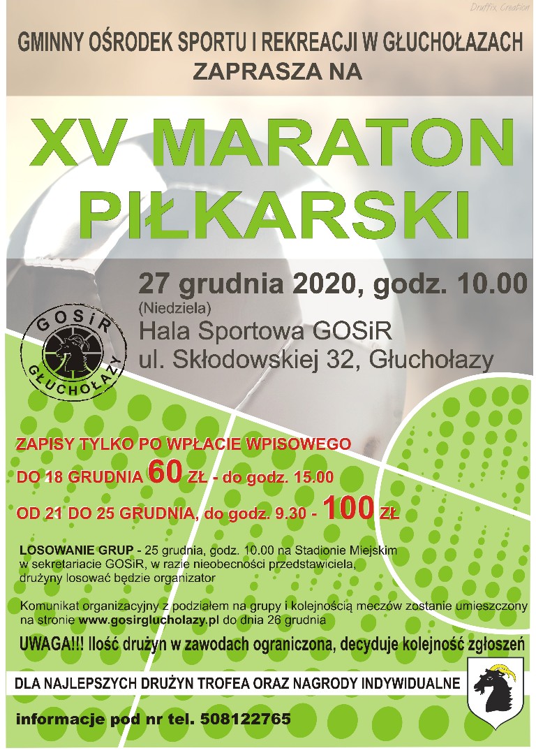 Plakat informujący o 15 Maratonie Piłkarskim